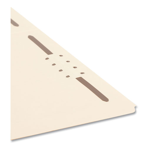 Image of Smead™ Top Tab Fastener Folders, Straight Tabs, 0.75" Expansion, 2 Fasteners, Letter Size, Manila Exterior, 50/Box