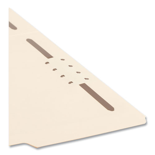 Top Tab Fastener Folders, 1/3-Cut Tabs: Assorted, 0.75" Expansion, 2 Fasteners, Letter Size, Manila Exterior, 50/Box