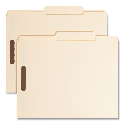 Image of Smead™ Top Tab Fastener Folders, 1/3-Cut Tabs: Right, 0.75" Expansion, 2 Fasteners, Letter Size, Manila Exterior, 50/Box