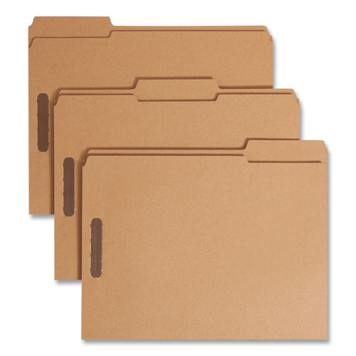 Top Tab Fastener Folders, 1/3-Cut Tabs: Assorted, 0.75" Expansion, 2 Fasteners, Letter Size, Kraft Exterior, 50/Box