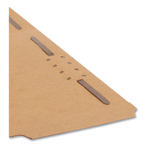 Image of Smead™ Top Tab Fastener Folders, 1/3-Cut Tabs: Assorted, 0.75" Expansion, 2 Fasteners, Letter Size, Kraft Exterior, 50/Box