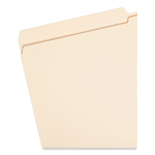 Image of Smead™ Reinforced Tab Manila File Folders, 1/2-Cut Tabs: Assorted, Legal Size, 0.75" Expansion, 11-Pt Manila, 100/Box