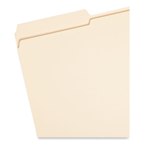 Reinforced Tab Manila File Folders, 1/3-Cut Tabs: Assorted, Legal Size, 0.75" Expansion, 11-pt Manila, 100/Box