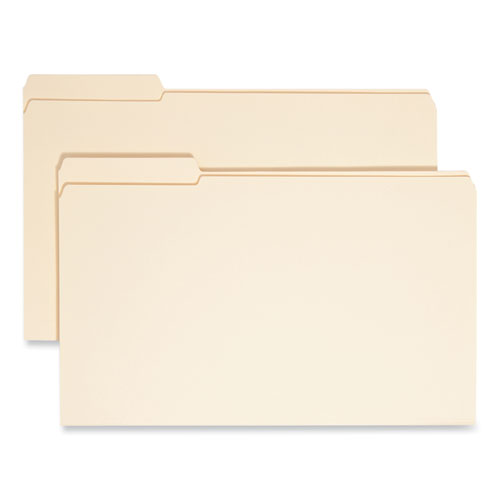 Image of Reinforced Tab Manila File Folders, 1/3-Cut Tabs: Left Position, Legal Size, 0.75" Expansion, 11-pt Manila, 100/Box