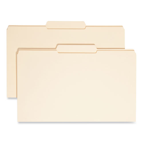 Image of Smead™ Reinforced Tab Manila File Folders, 1/3-Cut Tabs: Center Position, Legal Size, 0.75" Expansion, 11-Pt Manila, 100/Box