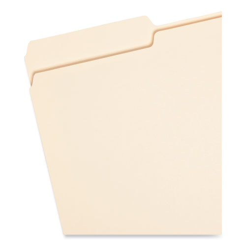 Image of Smead™ Top Tab File Folders With Antimicrobial Product Protection, 1/3-Cut Tabs: Assorted, Legal, 0.75" Expansion, Manila, 100/Box