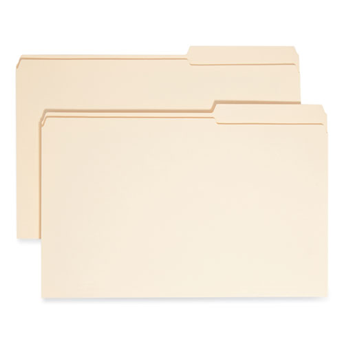 Smead™ Reinforced Guide Height File Folders, 2/5-Cut Tabs: Right Position, Legal Size, 0.75" Expansion, Manila, 100/Box