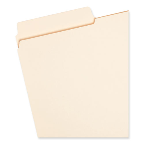 Image of Smead™ Supertab Reinforced Guide Height Top Tab Folders, 1/3-Cut Tabs: Assorted, Legal Size, 0.75" Expansion, Manila, 100/Box