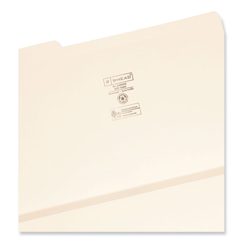 Image of Smead™ Expandable Heavyweight File Folders, 1/3-Cut Tabs: Assorted, Legal Size, 1.5" Expansion, Manila, 50/Box