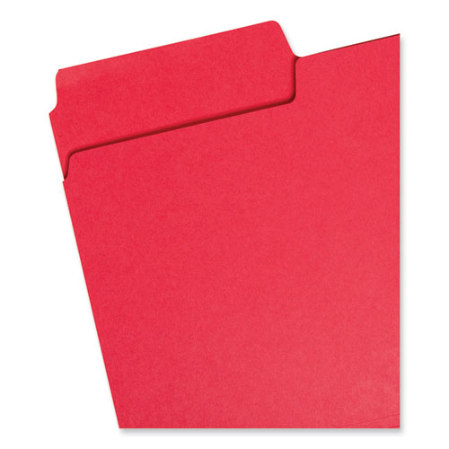 Image of Smead™ Supertab Colored File Folders, 1/3-Cut Tabs: Assorted, Legal Size, 0.75" Expansion, 14-Pt Stock, Assorted Colors, 50/Box