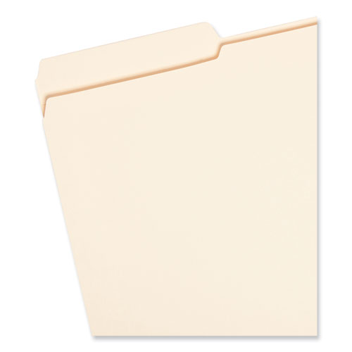 Reinforced Tab Manila File Folders, 1/3-Cut Tabs: Assorted, Legal Size, 0.75" Expansion, 14-pt Manila, 100/Box