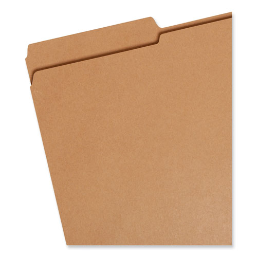 Image of Smead™ Heavyweight Kraft File Folder, 1/3-Cut Tabs: Assorted, Legal Size, 0.75" Expansion, 11-Pt Kraft, Brown, 100/Box