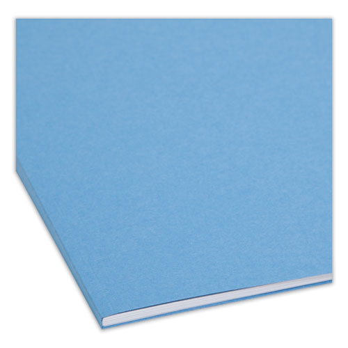Image of Smead™ Top Tab Colored Fastener Folders, 0.75" Expansion, 2 Fasteners, Legal Size, Blue Exterior, 50/Box