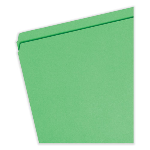 Reinforced Top Tab Colored File Folders, Straight Tabs, Legal Size, 0.75" Expansion, Green, 100/Box