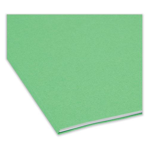 Image of Smead™ Reinforced Top Tab Colored File Folders, Straight Tabs, Legal Size, 0.75" Expansion, Green, 100/Box