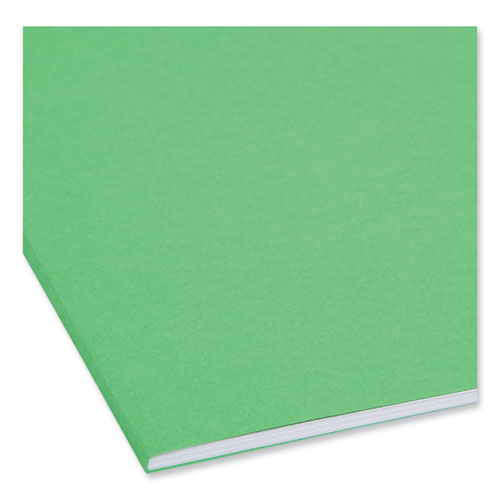 Image of Smead™ Top Tab Colored Fastener Folders, 0.75" Expansion, 2 Fasteners, Legal Size, Green Exterior, 50/Box