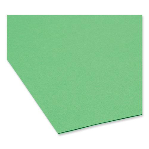 Image of Smead™ Colored File Folders, 1/3-Cut Tabs: Assorted, Legal Size, 0.75" Expansion, Green, 100/Box