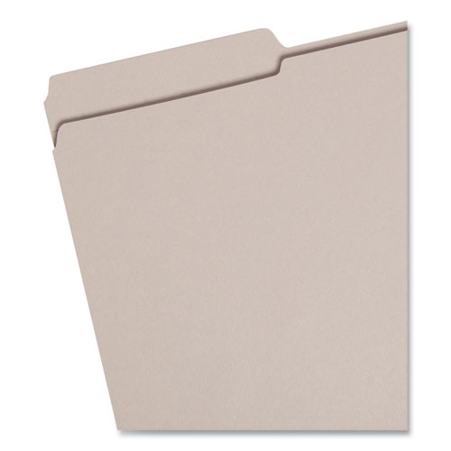 Reinforced Top Tab Colored File Folders, 1/3-Cut Tabs: Assorted, Legal Size, 0.75" Expansion, Gray, 100/Box