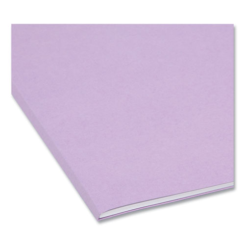 Image of Smead™ Reinforced Top Tab Colored File Folders, Straight Tabs, Legal Size, 0.75" Expansion, Lavender, 100/Box