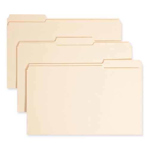 Smead™ Top Tab Fastener Folders, 1/3-Cut Tabs: Assorted, 0.75" Expansion, 1 Fastener, Legal Size, Manila Exterior, 50/Box