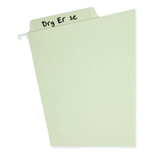 Image of Smead™ Erasable Fastab Hanging Folders, Letter Size, 1/3-Cut Tabs, Moss, 20/Box