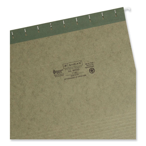 Image of Smead™ Hanging Folders, Letter Size, 1/3-Cut Tabs, Standard Green, 25/Box