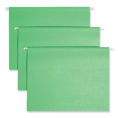 Image of TUFF Hanging Folders with Easy Slide Tab, Letter Size, 1/3-Cut Tabs, Green, 18/Box