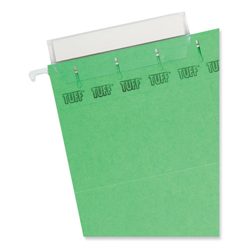 Image of TUFF Hanging Folders with Easy Slide Tab, Letter Size, 1/3-Cut Tabs, Green, 18/Box