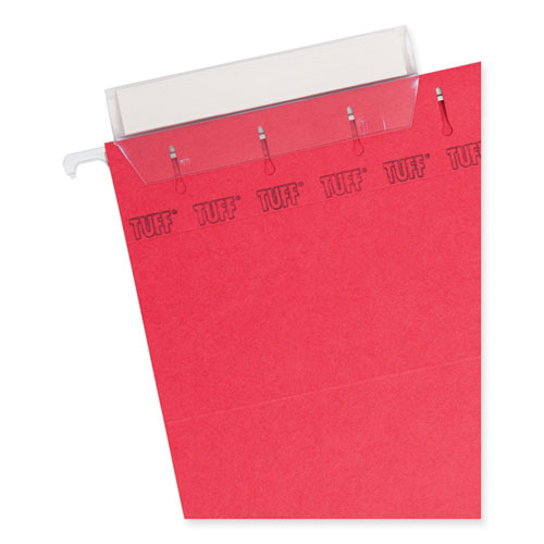 Image of Smead™ Tuff Hanging Folders With Easy Slide Tab, Letter Size, 1/3-Cut Tabs, Red, 18/Box