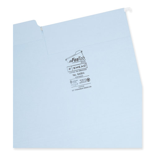 Image of Smead™ Fastab Hanging Folders, Letter Size, 1/3-Cut Tabs, Assorted Earthtone Colors, 18/Box