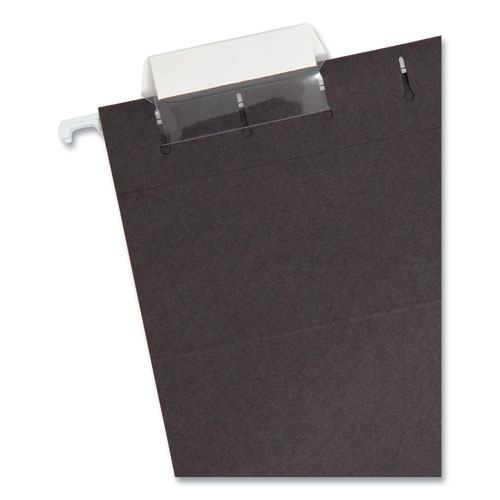 Colored Hanging File Folders with 1/5 Cut Tabs, Letter Size, 1/5-Cut Tabs, Black, 25/Box