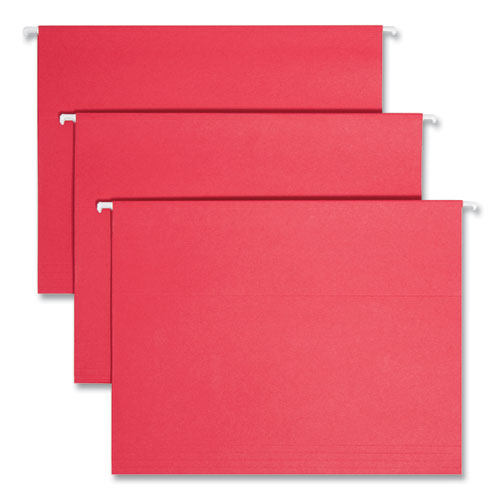 Smead™ Colored Hanging File Folders With 1/5 Cut Tabs, Letter Size, 1/5-Cut Tabs, Red, 25/Box