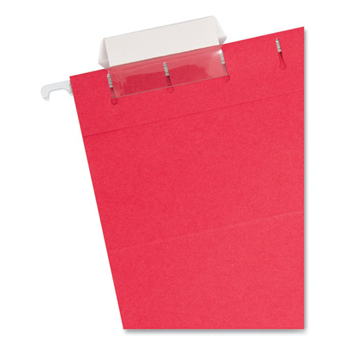 Colored Hanging File Folders with 1/5 Cut Tabs, Letter Size, 1/5-Cut Tabs, Red, 25/Box