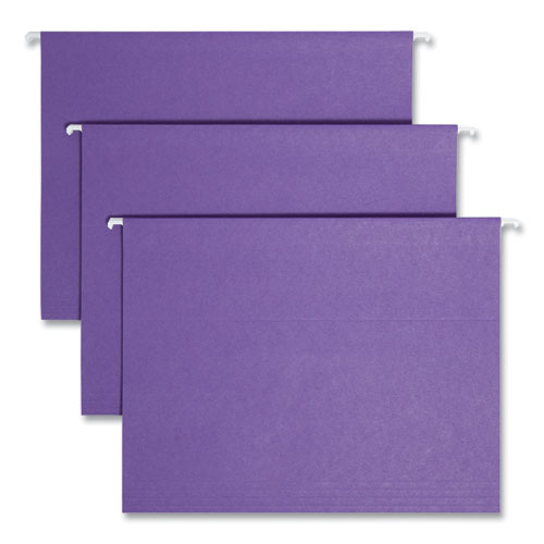 Smead™ Colored Hanging File Folders With 1/5 Cut Tabs, Letter Size, 1/5-Cut Tabs, Purple, 25/Box