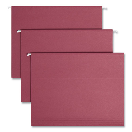Smead™ Colored Hanging File Folders With 1/5 Cut Tabs, Letter Size, 1/5-Cut Tabs, Maroon, 25/Box