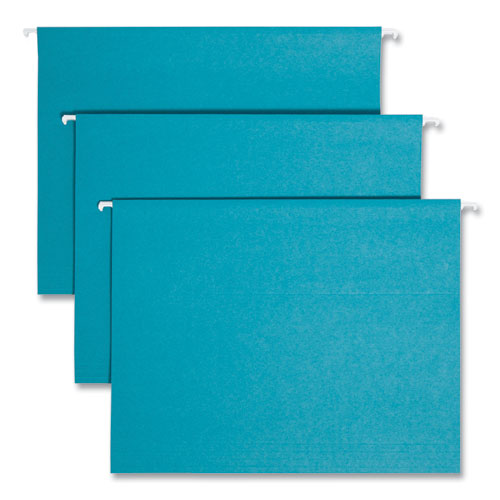 Smead™ Colored Hanging File Folders With 1/5 Cut Tabs, Letter Size, 1/5-Cut Tabs, Teal, 25/Box