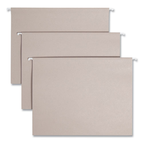 Smead™ Tuff Hanging Folders With Easy Slide Tab, Letter Size, 1/3-Cut Tabs, Steel Gray, 18/Box