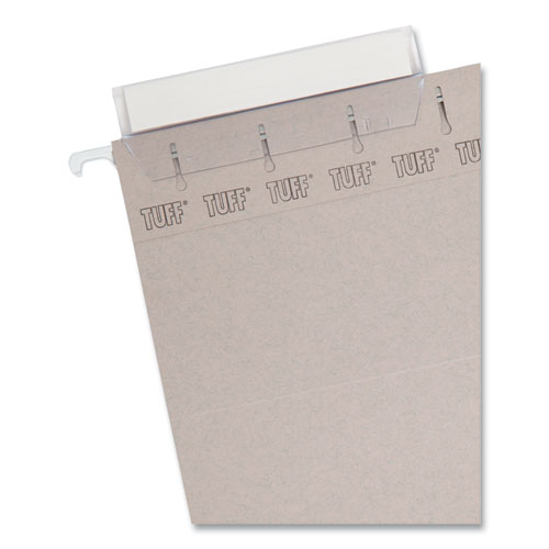 TUFF Hanging Folders with Easy Slide Tab, Letter Size, 1/3-Cut Tabs, Steel Gray, 18/Box