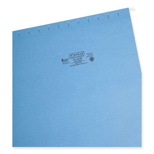 Image of Smead™ Colored Hanging File Folders With 1/5 Cut Tabs, Legal Size, 1/5-Cut Tabs, Assorted Colors, 25/Box