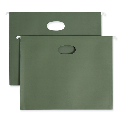 Smead™ Hanging Pockets with Full-Height Gusset, 1 Section, 1.75" Capacity, Legal Size, Standard Green, 25/Box
