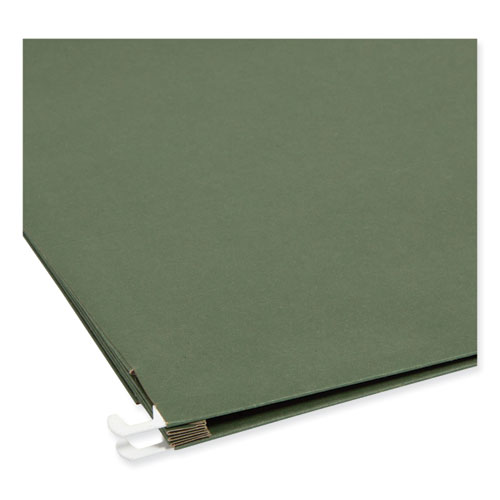 Hanging Pockets with Full-Height Gusset, 1 Section, 3.5" Capacity, Letter Size, Standard Green, 10/Box