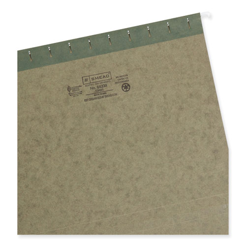 Image of Smead™ Box Bottom Hanging File Folders, 1" Capacity, Letter Size, Standard Green, 25/Box