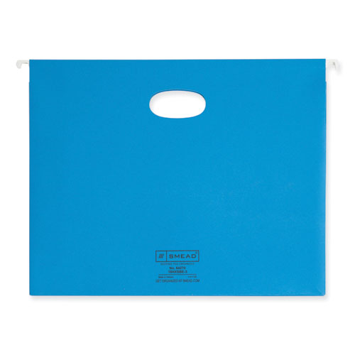 Image of Smead™ Hanging Pockets With Full-Height Gusset, 1 Section, 3" Capacity, Letter Size, 1/5-Cut Tabs, Sky Blue, 25/Box
