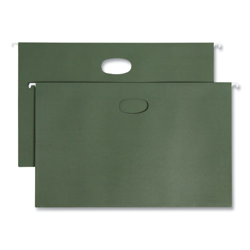 Image of Smead™ Hanging Pockets With Full-Height Gusset, 1 Section, 1.75" Capacity, Legal Size, Standard Green, 25/Box