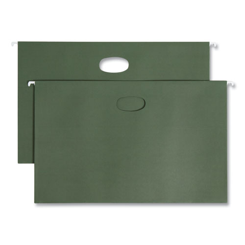 Image of Smead™ Hanging Pockets With Full-Height Gusset, 1 Section, 3.5" Capacity, Legal Size, Standard Green, 10/Box