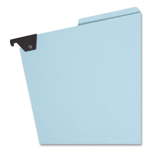 FasTab Hanging Pressboard Classification Folders, 2 Dividers, Legal Size, Blue