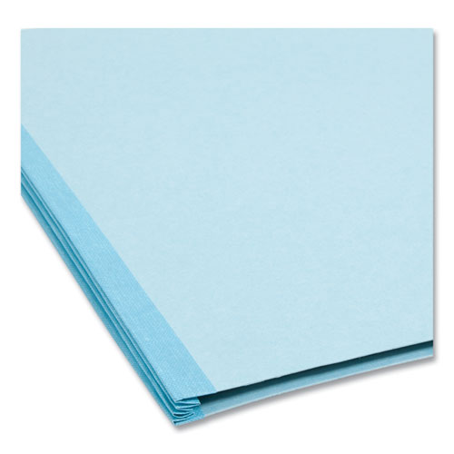 Image of Smead™ Fastab Hanging Pressboard Classification Folders, 2 Dividers, Legal Size, Blue