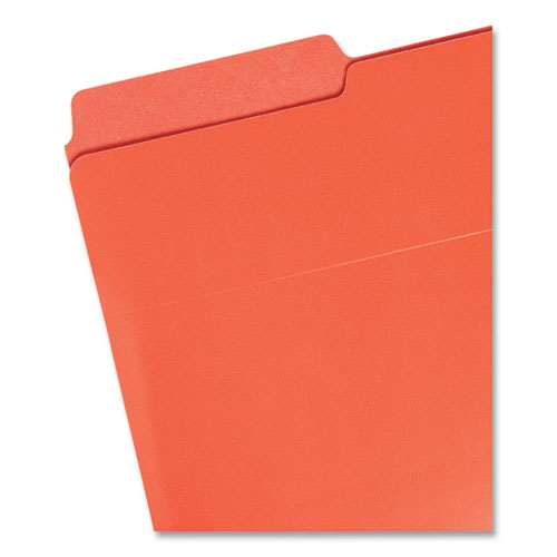 Image of Smead™ Organized Up Heavyweight Vertical File Folders, 1/2-Cut Tabs, Letter Size, Assorted: Fuchsia/Orange/Peridot Green, 6/Pack