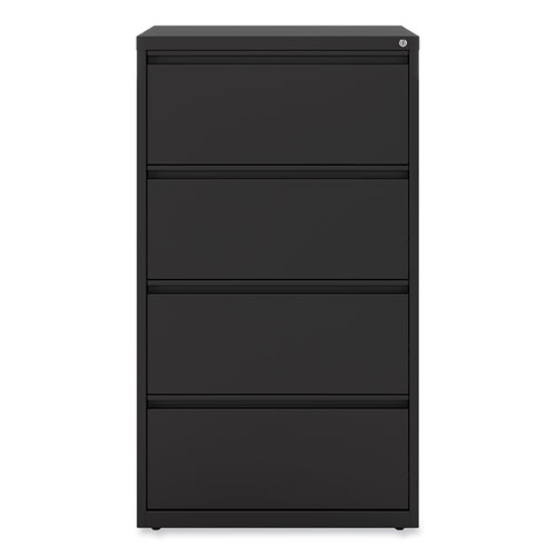 Alera® Lateral File, 4 Legal/Letter-Size File Drawers, Black, 30" X 18.63" X 52.5"