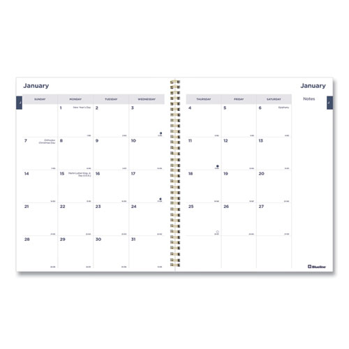 Image of Blueline® Monthly 14-Month Planner, Spring Floral Watercolor Artwork, 11 X 8.5, Multicolor Cover, 14-Month (Dec To Jan): 2023 To 2025